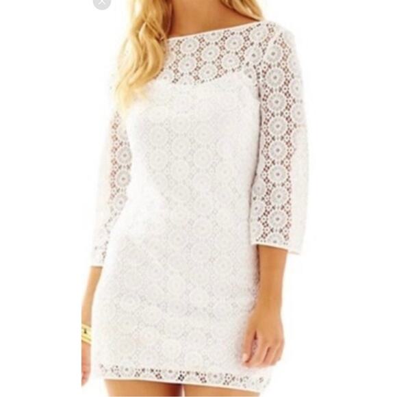 Lilly Pulitzer White Lace Topanga Dress - size Large - Picture 1 of 6